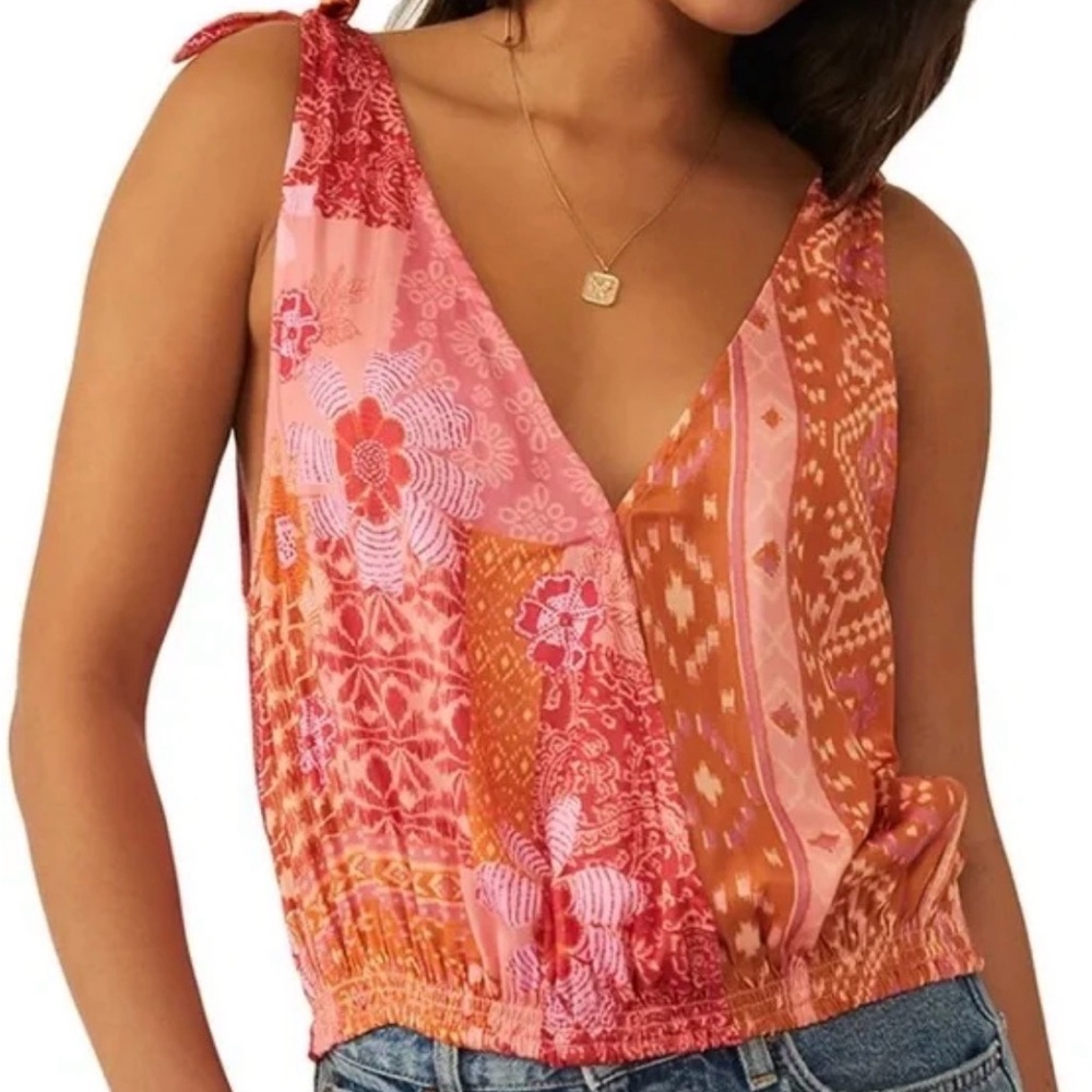 Free People Tied To You Tank in Lemonade Combo Size Small Boho